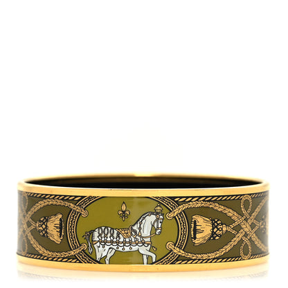 Hermes Enamel Printed Grand Apparat Wide Bracelet 65 1 of 5