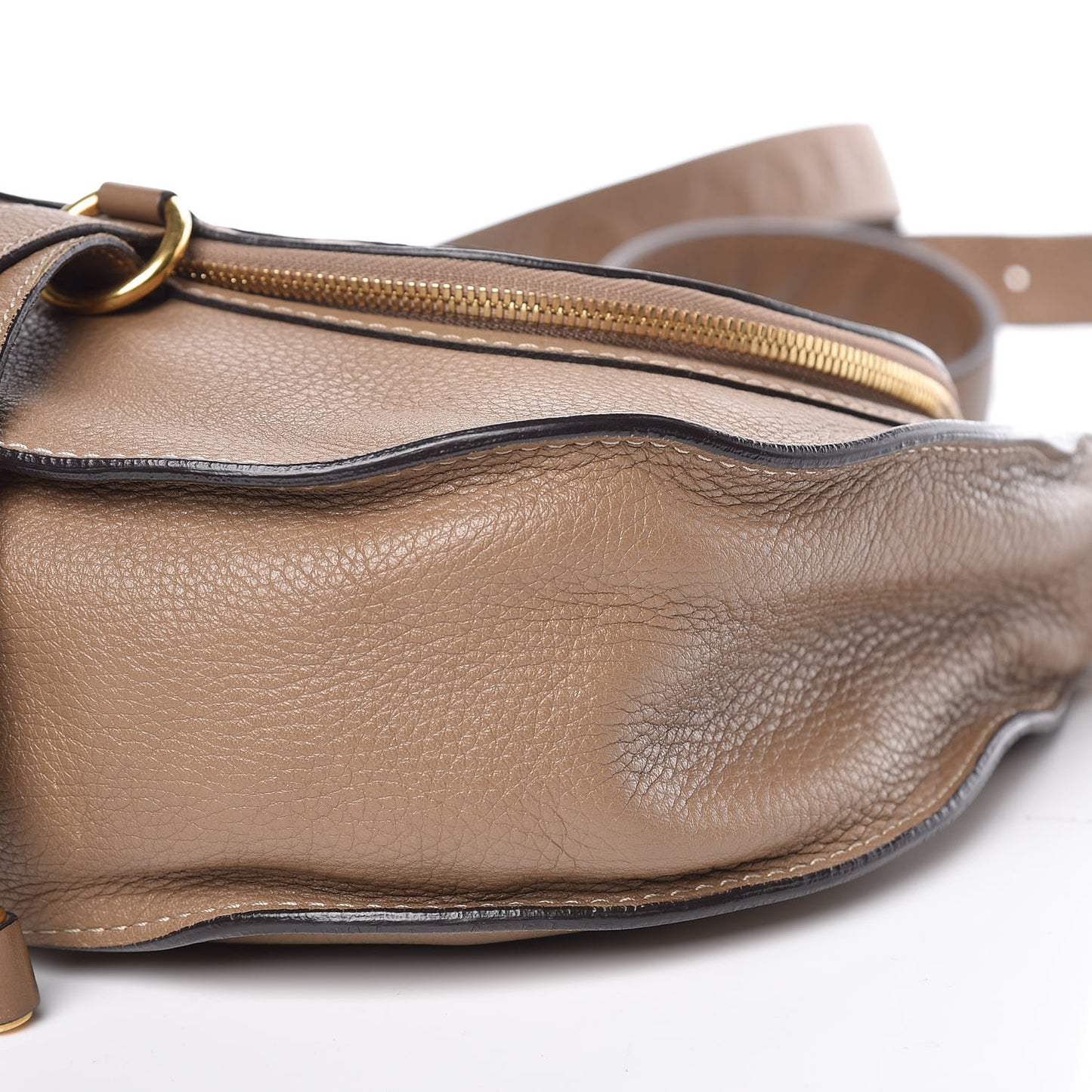 Calfskin Medium Marcie Round Zip Crossbody Bag Nut