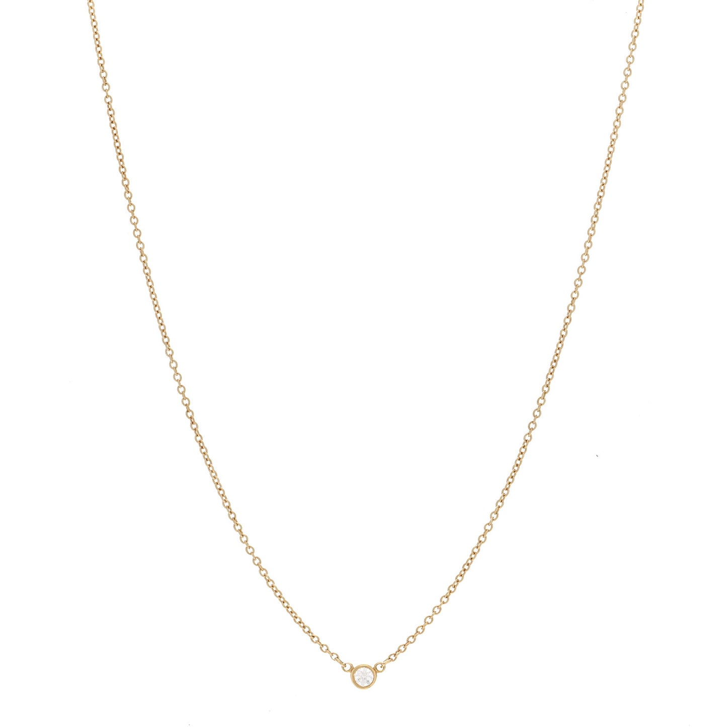 18K Yellow Gold Diamond .05ct Elsa Peretti Diamonds by the Yard Pendant Necklace