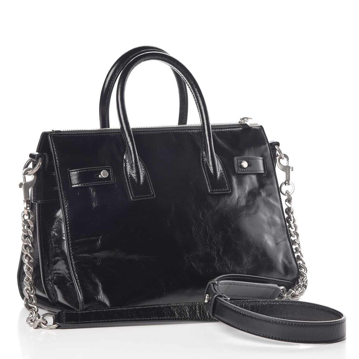 Glace Calfskin Baby Souple Sac De Jour Black