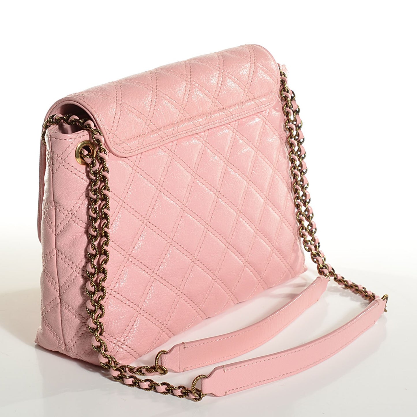 Lacquered Lambskin Baroque The Large Single Flap Cherry Blossom