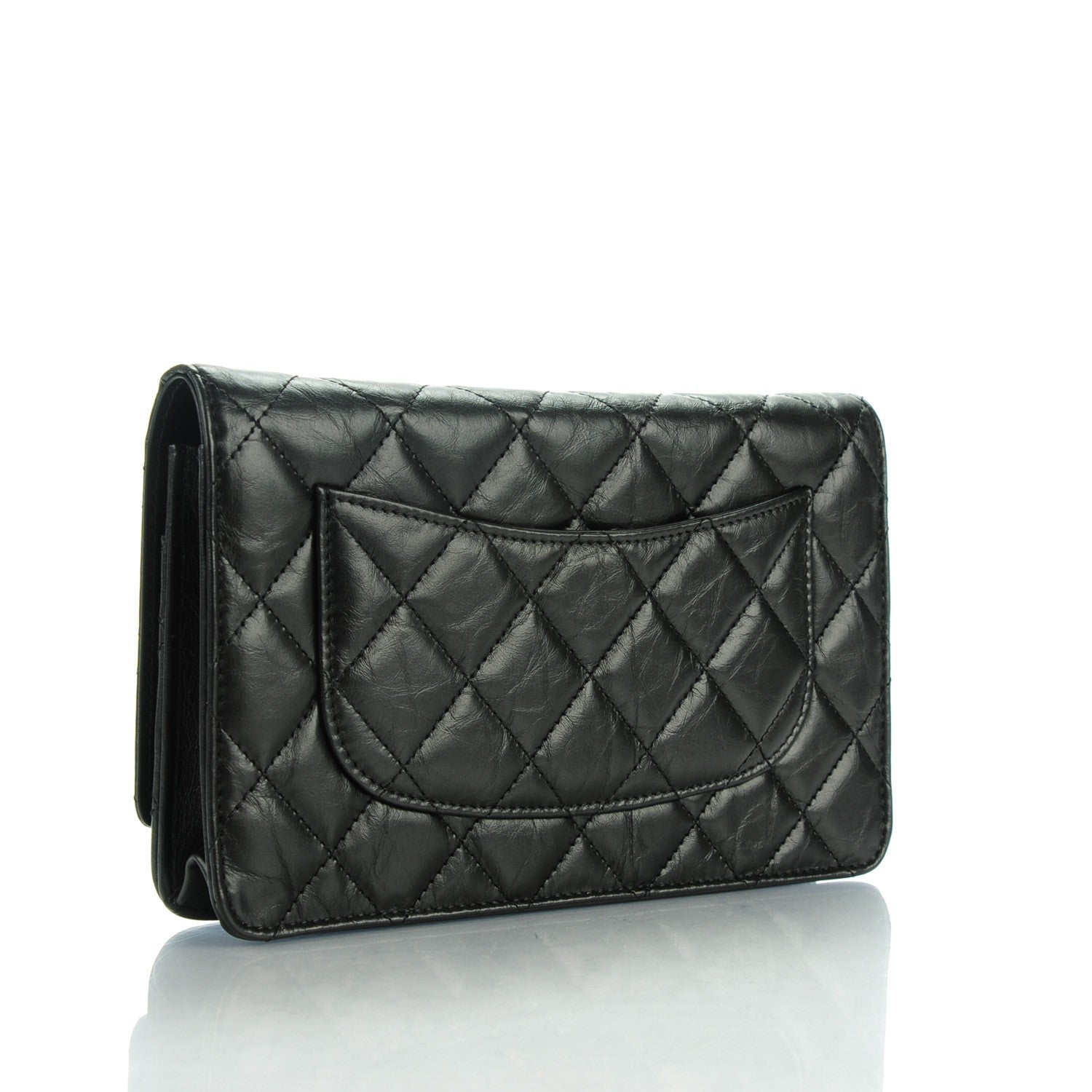 Chanel Aged Calfskin Casino 2.55 Reissue Wallet on Chain WOC Black 3 of 8