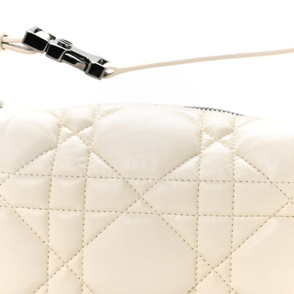 Christian Dior Calfskin Macrocannage Medium Diortravel Nomad Pouch Off White 8 of 12