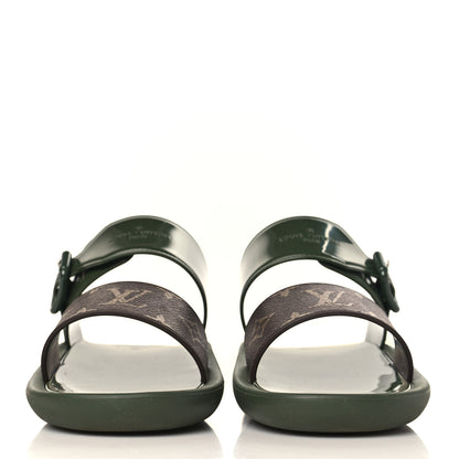 Louis Vuitton Monogram Sunbath Flat Mule Sandals 37 Kaki 2 of 8