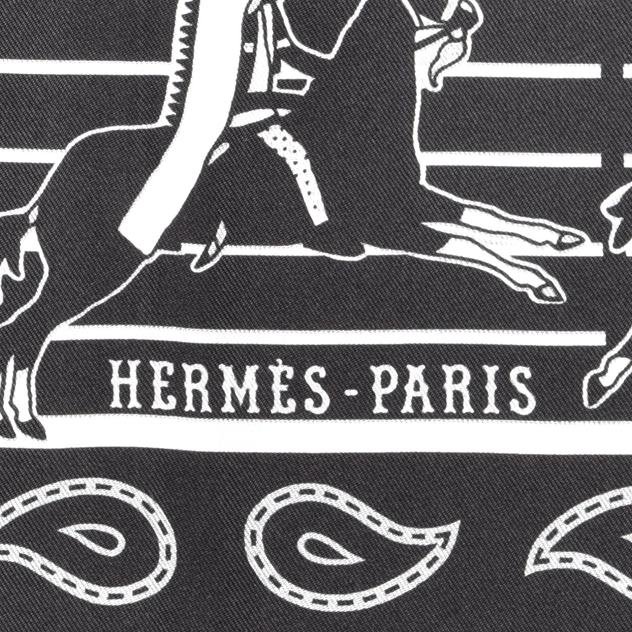 Hermes Silk Double Face Pani La Shar Pawnee Scarf 90 Black Marine 7 of 8