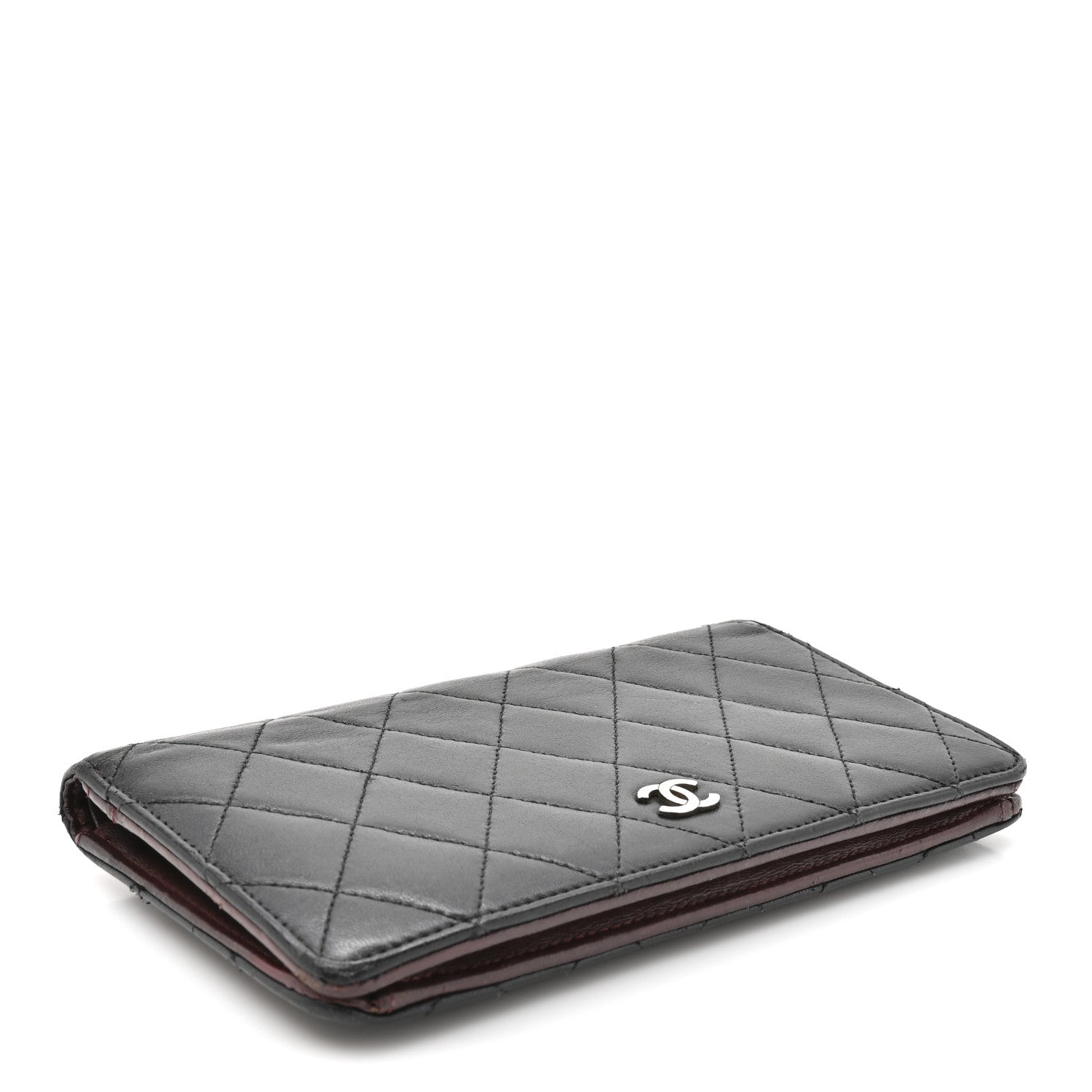 Chanel Lambskin Quilted Yen Wallet Black 4 of 14