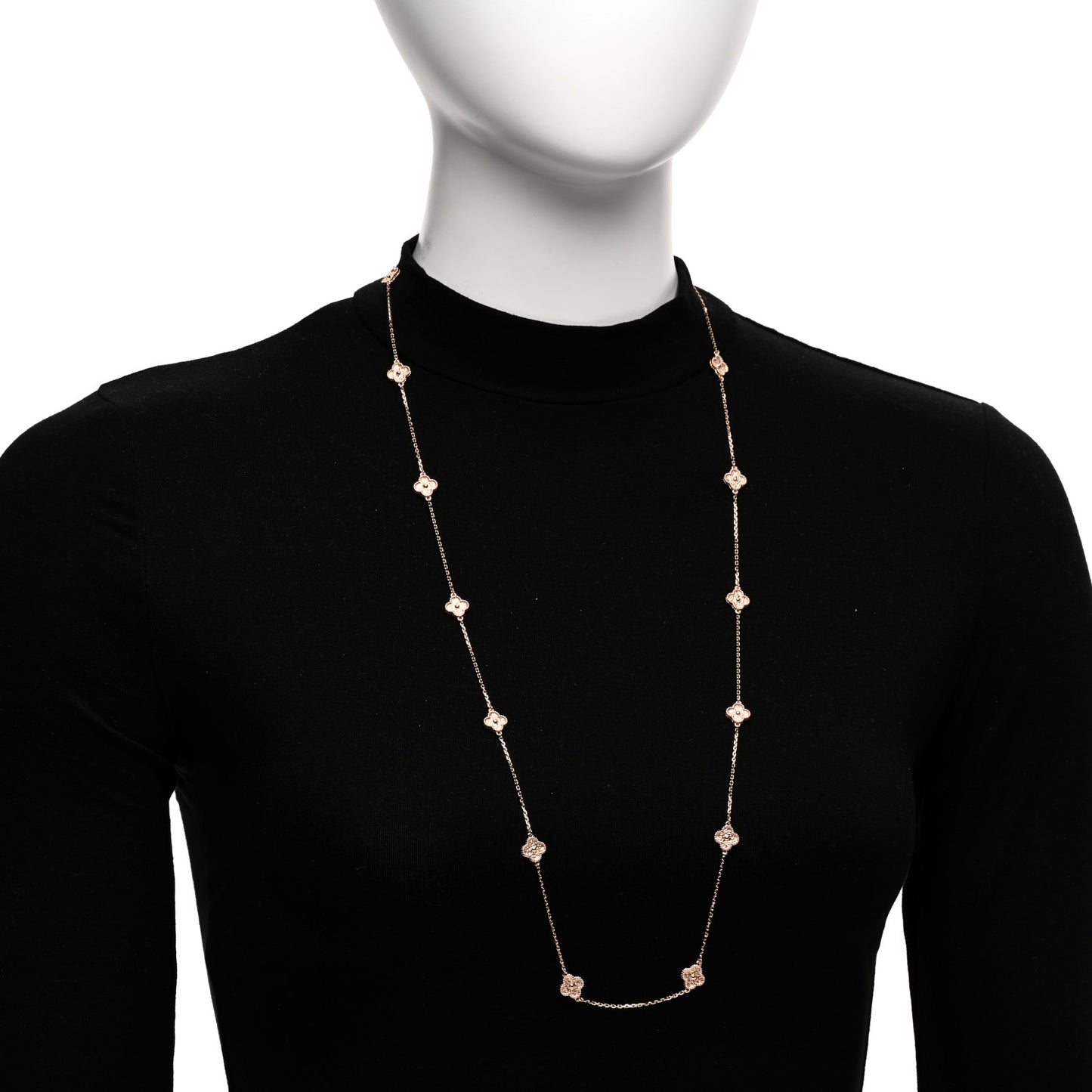 18K Rose Gold 16 Motifs Sweet Alhambra Necklace