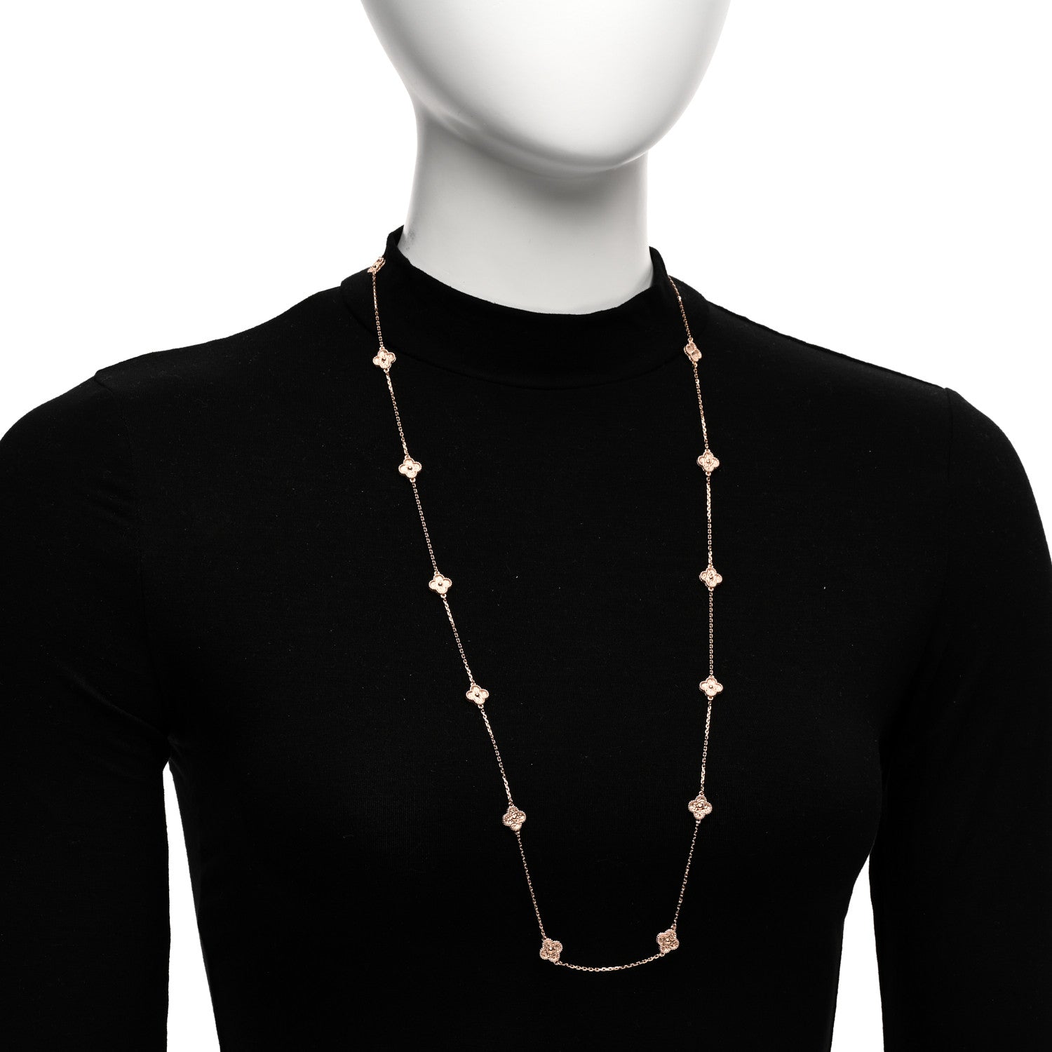 Van Cleef & Arpels 18K Rose Gold 16 Motifs Sweet Alhambra Necklace 2 of 6