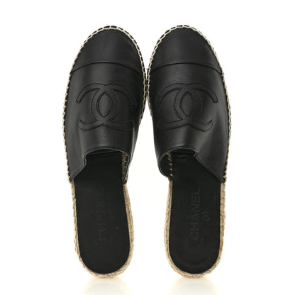 Chanel Calfskin CC Espadrille Mules 41 Black 2 of 10