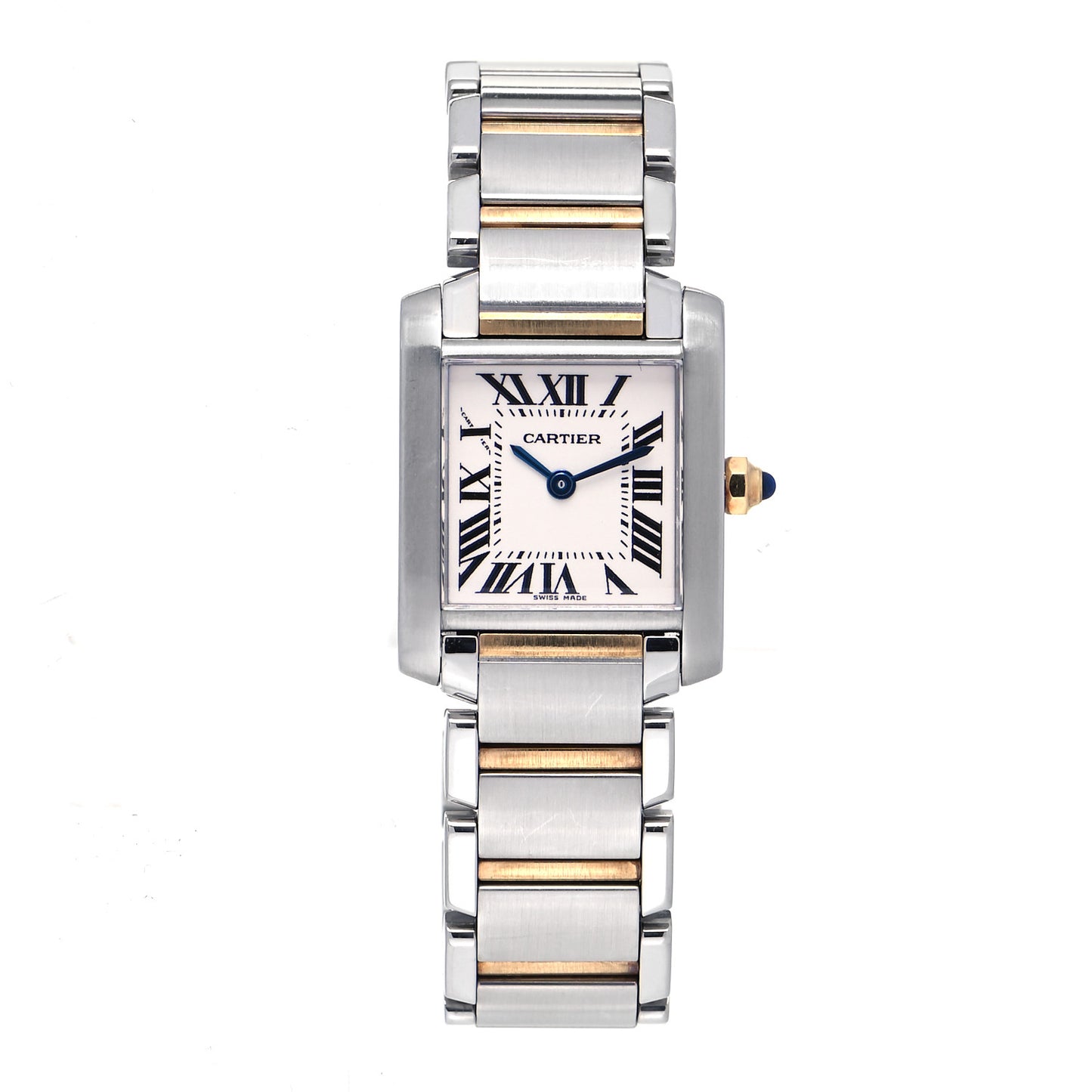 Stainless Steel 18K Yellow Gold 20mm Tank Francaise Quartz Watch