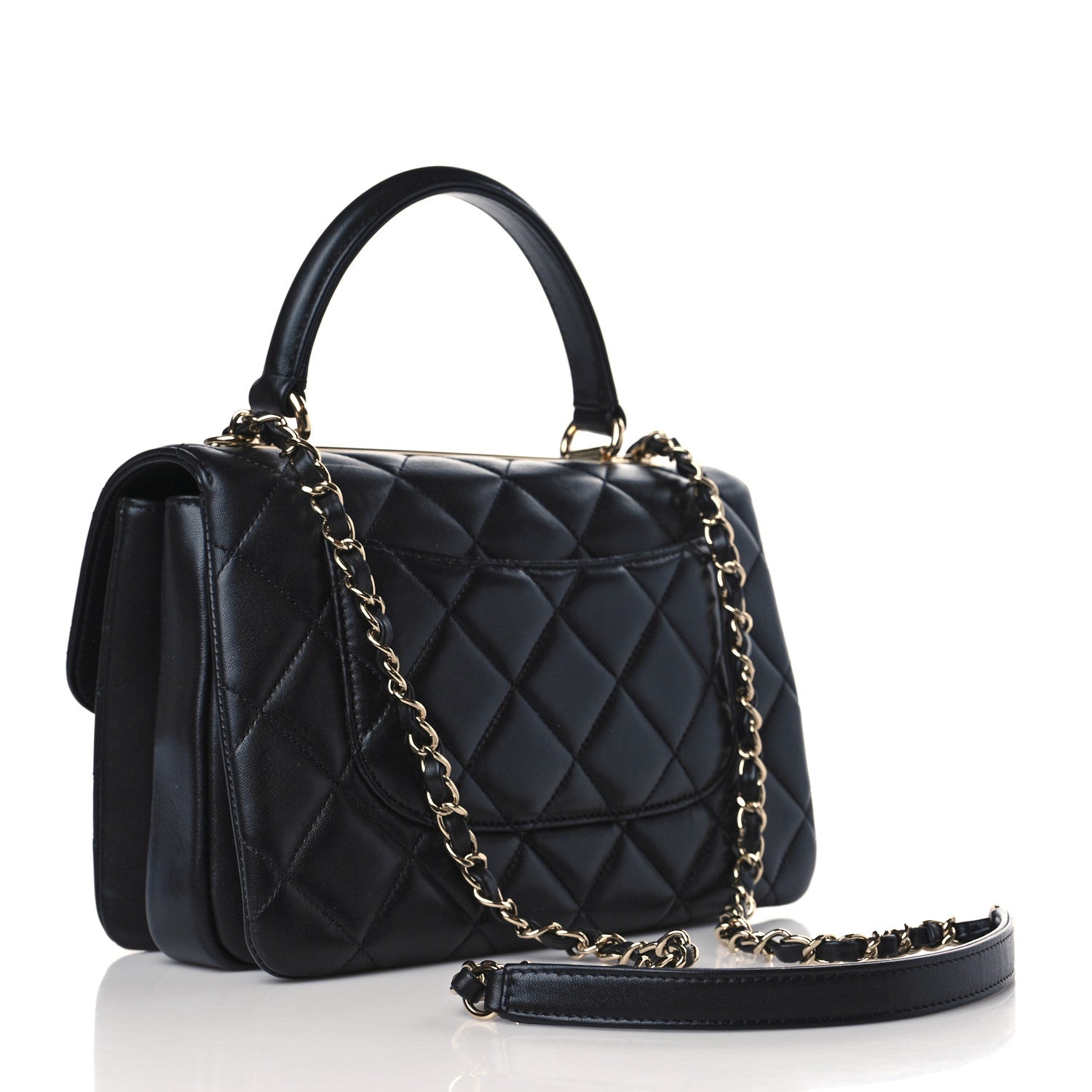 Chanel Lambskin Quilted Small Trendy CC Dual Handle Flap Bag Black 3 of 9