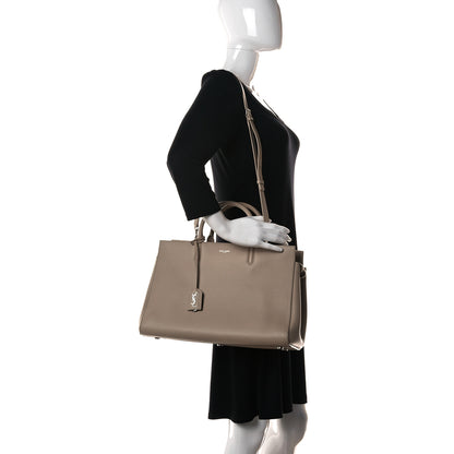 Saint Laurent Calfskin Medium Rive Gauche Cabas Dark Beige 3 of 12