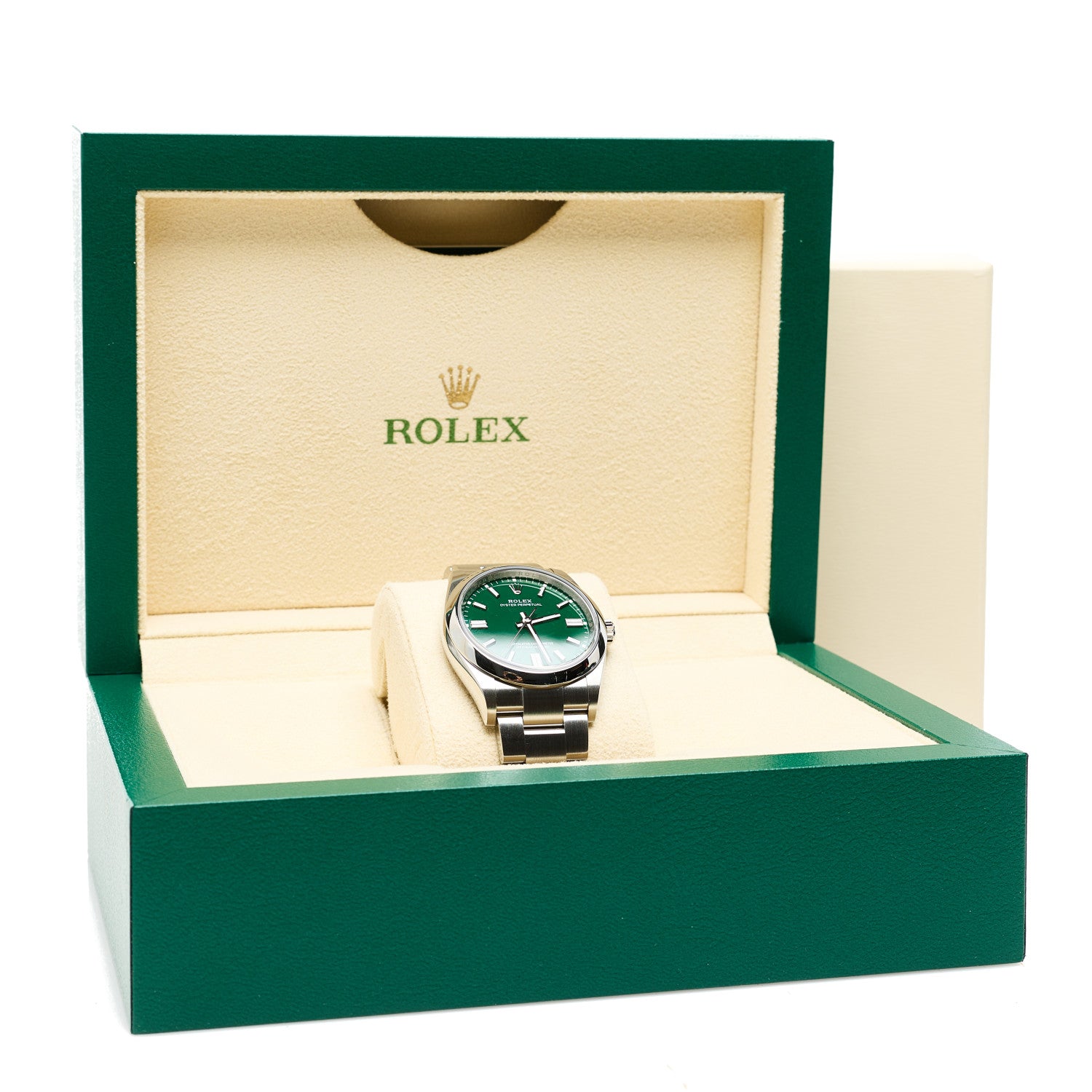 Rolex Stainless Steel 36mm Oyster Perpetual Watch Green 126000 5 of 5