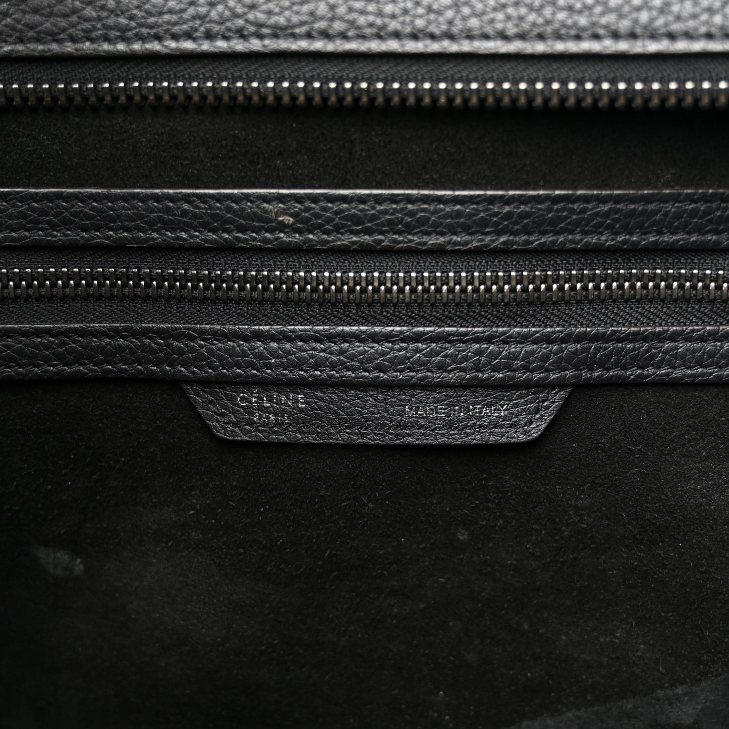 Drummed Calfskin Mini Luggage Black