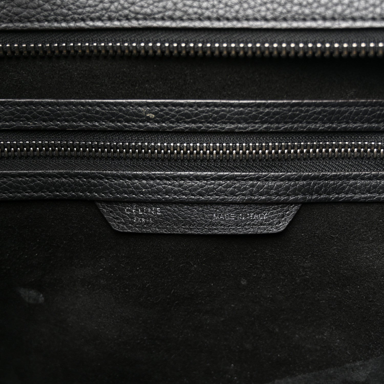Celine Drummed Calfskin Mini Luggage Black 6 of 14