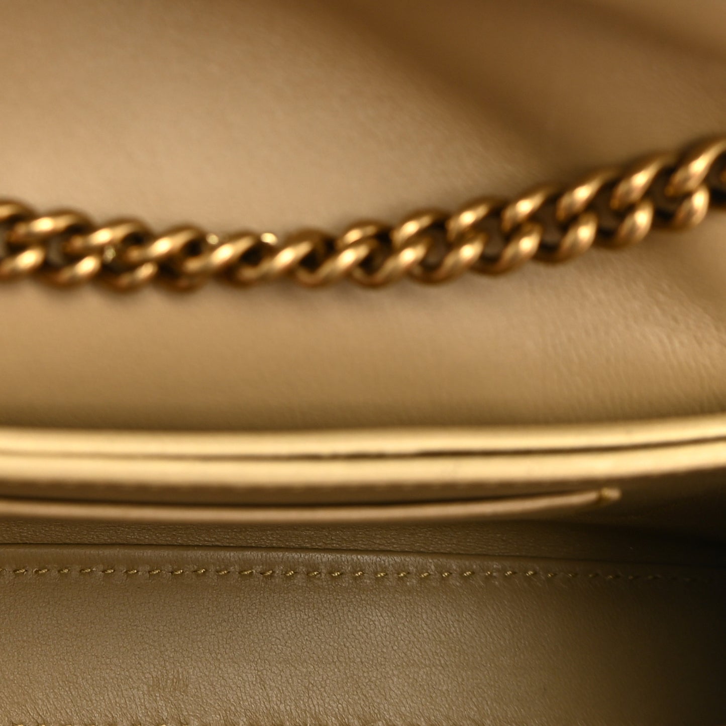 Metallic Supple Calfskin Crocodile XS Crush Chain Bag Gold