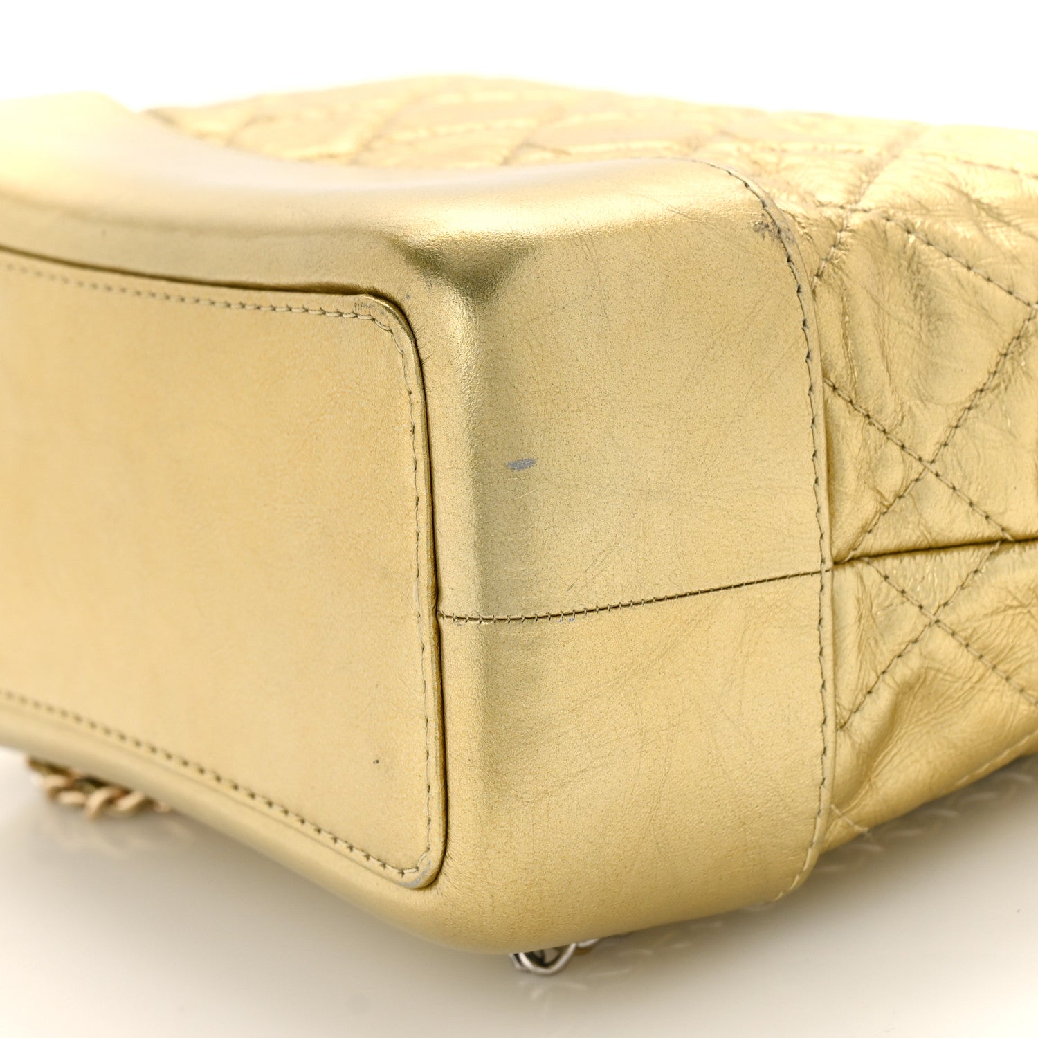 Chanel Metallic Lambskin Small Quilted Gabrielle Backpack Gold 9 of 9