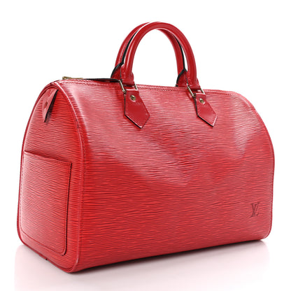 Louis Vuitton Epi Speedy 30 Castillan Red 3 of 13