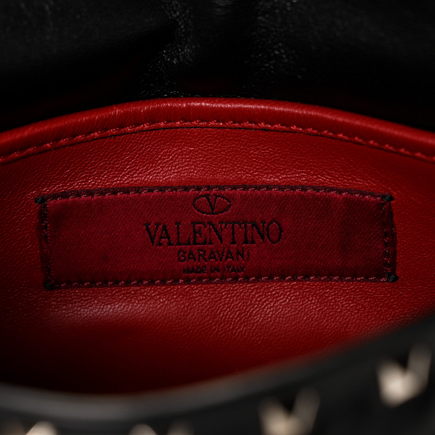 Valentino Garavani Lambskin Small Rockstud Spike Shoulder Bag Black 6 of 9