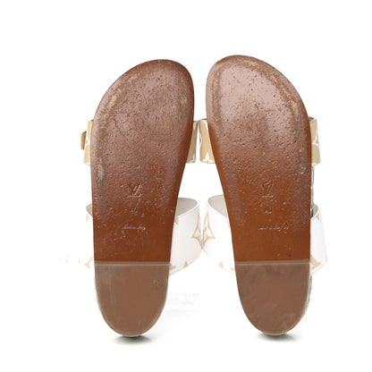 Louis Vuitton Monogram Giant Bom Dia Flat Mule Sandals 40 White Moka 7 of 10