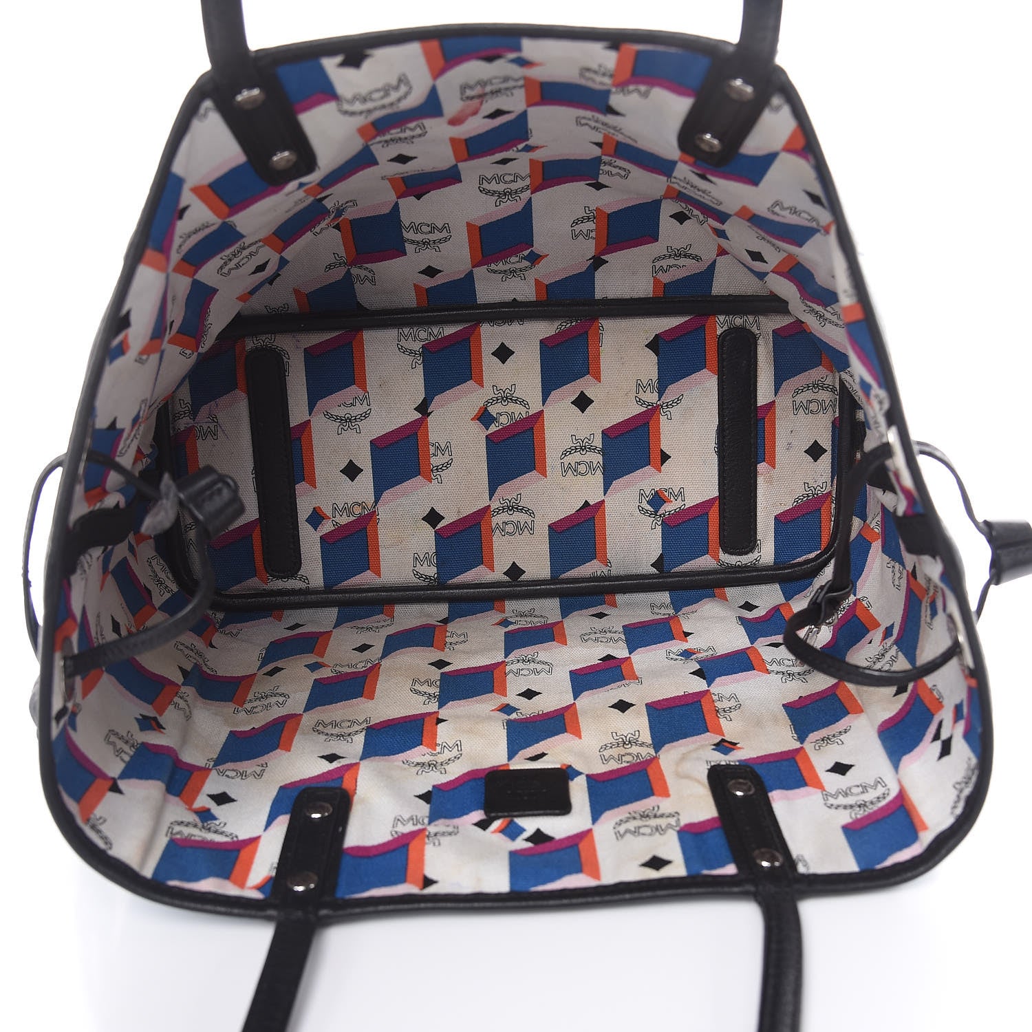 MCM Visetos Medium Project Reversible Shopper Tote Munich Blue 5 of 21
