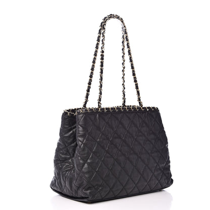Chanel Calfskin Quilted Small Chain Me Tote Black 3 of 16