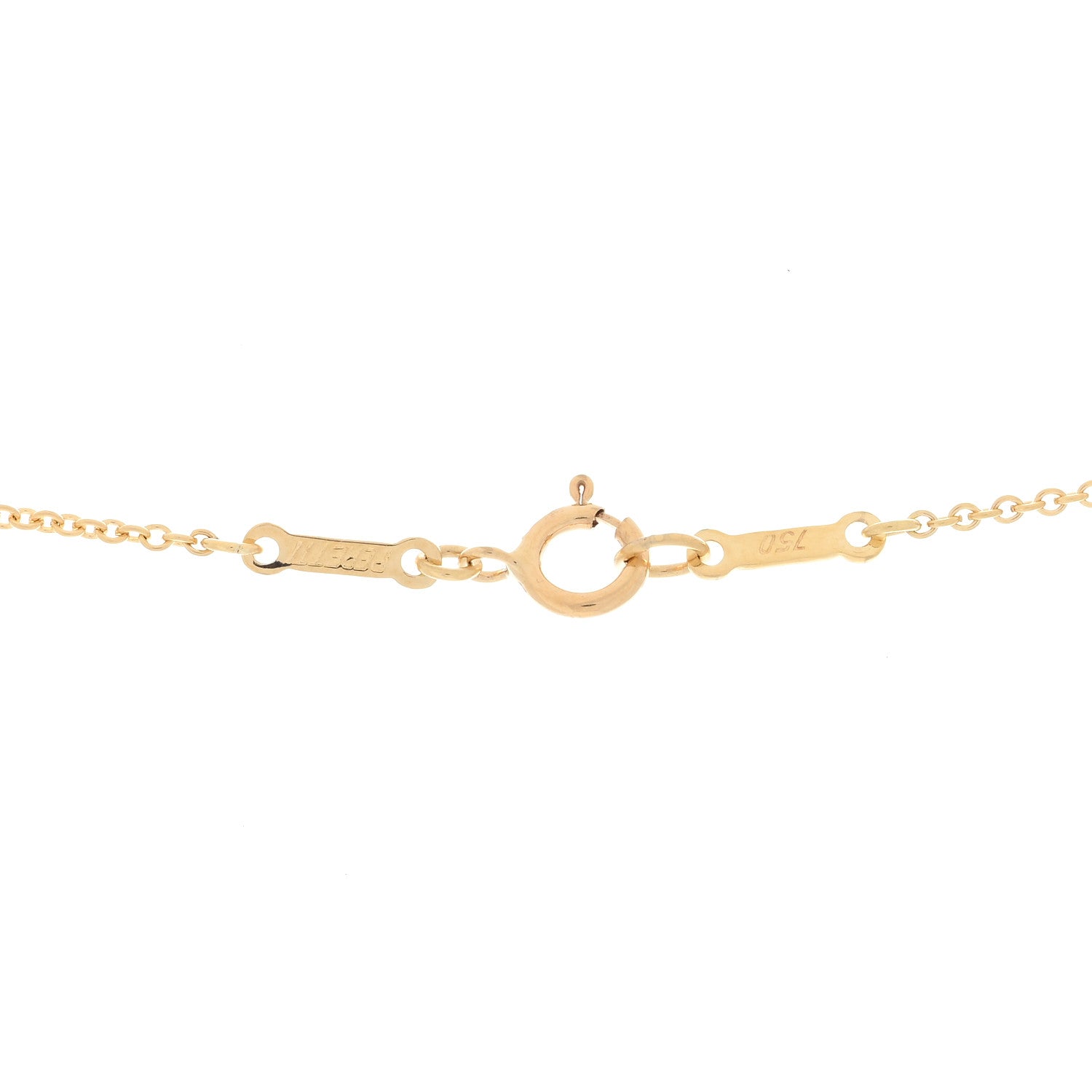 Tiffany 18K Yellow Gold 16mm Elsa Peretti Open Heart Pendant Necklace 3 of 4