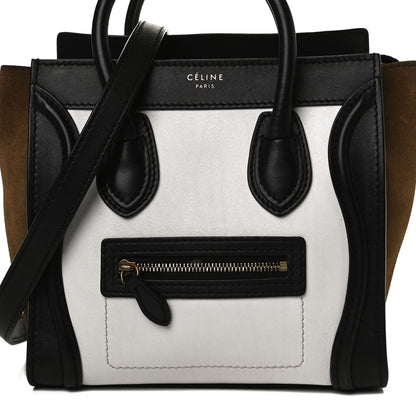 Celine Smooth Calfskin Suede Nano Tri-Color Luggage White 9 of 16
