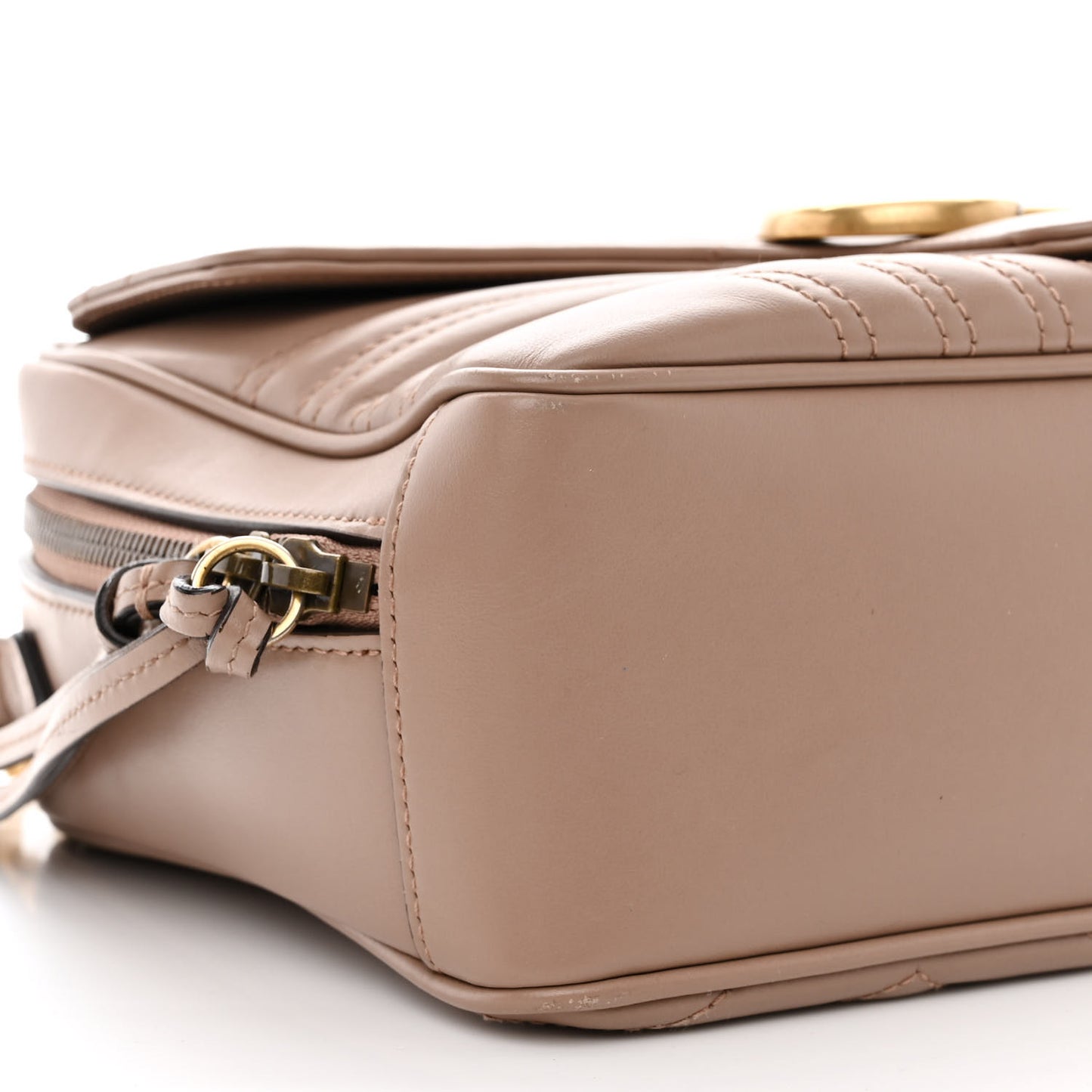 Calfskin Matelasse Sylvie Web Small GG Marmont Top Handle Shoulder Bag Porcelain Rose
