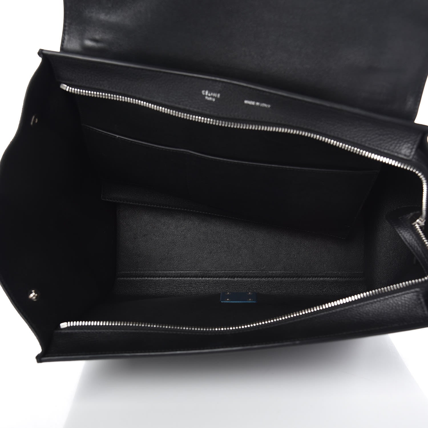 Celine Drummed Calfskin Suede Medium Trapeze Black 5 of 9
