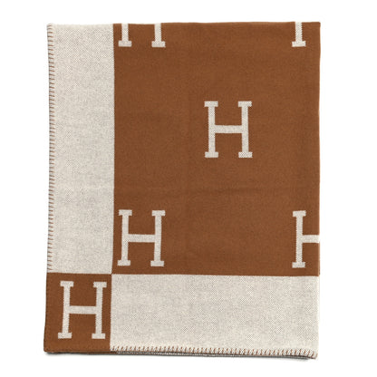 Hermes Wool Cashmere Avalon Blanket Ecru Camel 3 of 4
