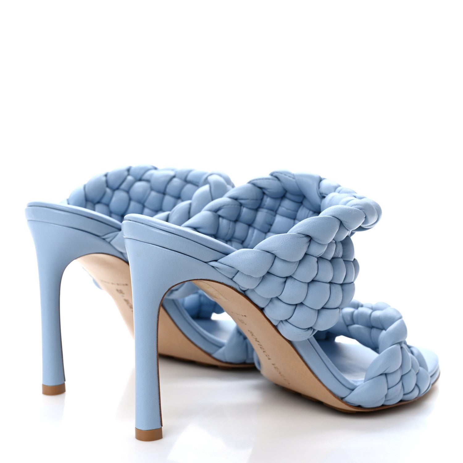 Bottega Veneta Nappa Twisted Padded Intrecciato Curve Slide Sandals 39 Ice 4 of 8