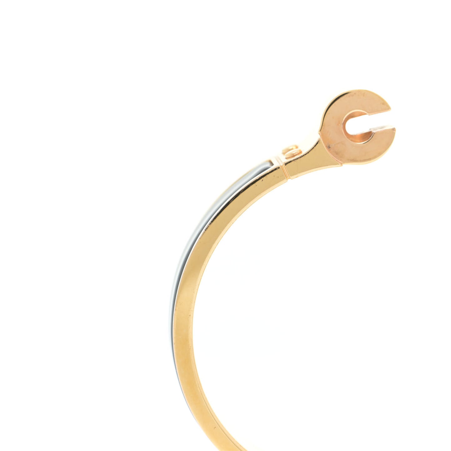 Enamel Charniere Uni Narrow Hinged Bracelet S Black
