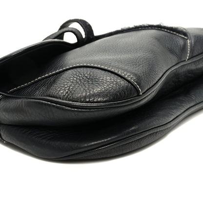 Christian Dior Calfskin Double Saddle Bag Black 9 of 10