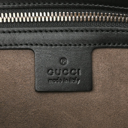 Gucci Guccissima Medium Flat Messenger Bag Black 6 of 9