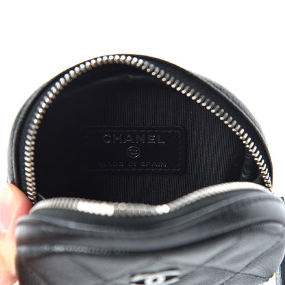 Chanel Iridescent Caviar Quilted Zip Around Classic Coin Purse Black 6 of 8