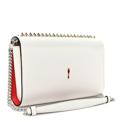 Christian Louboutin Calfskin Patent Spikes Paloma Clutch Gold Silver 3 of 10