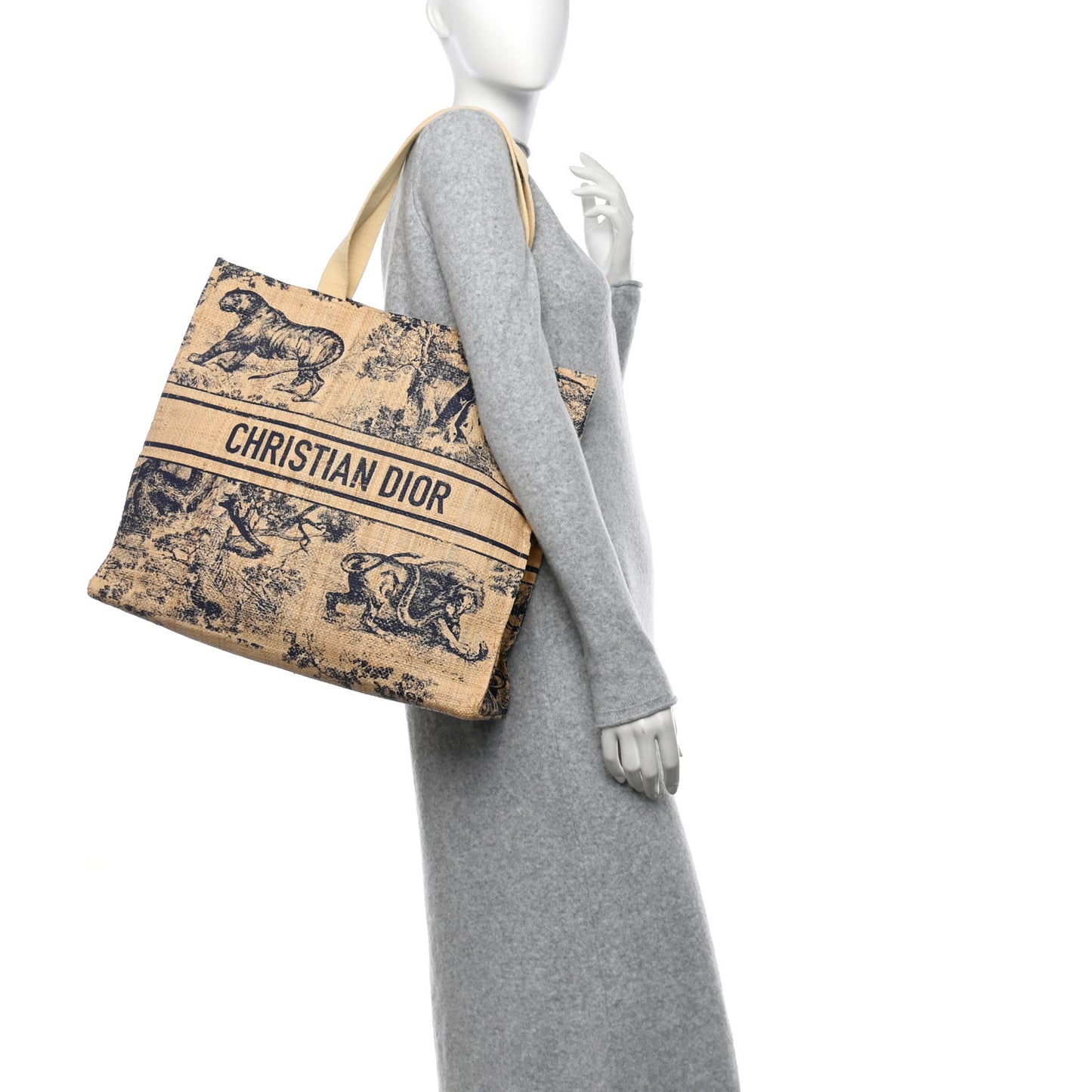 Straw Dioriviera Tote Beige
