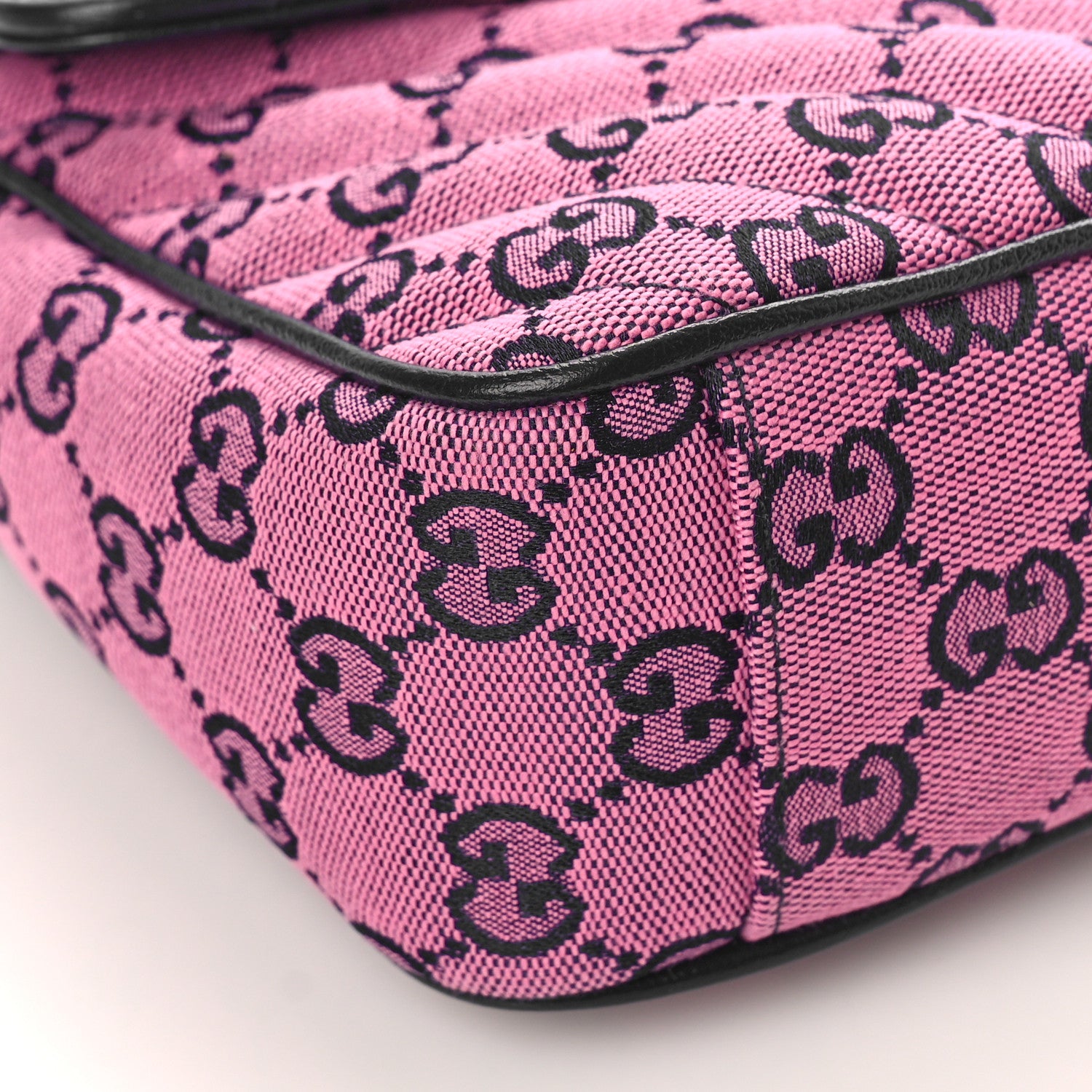 Gucci Monogram Multicolor Matelasse Diagonal Small GG Marmont Shoulder Bag Pink Blue 8 of 9