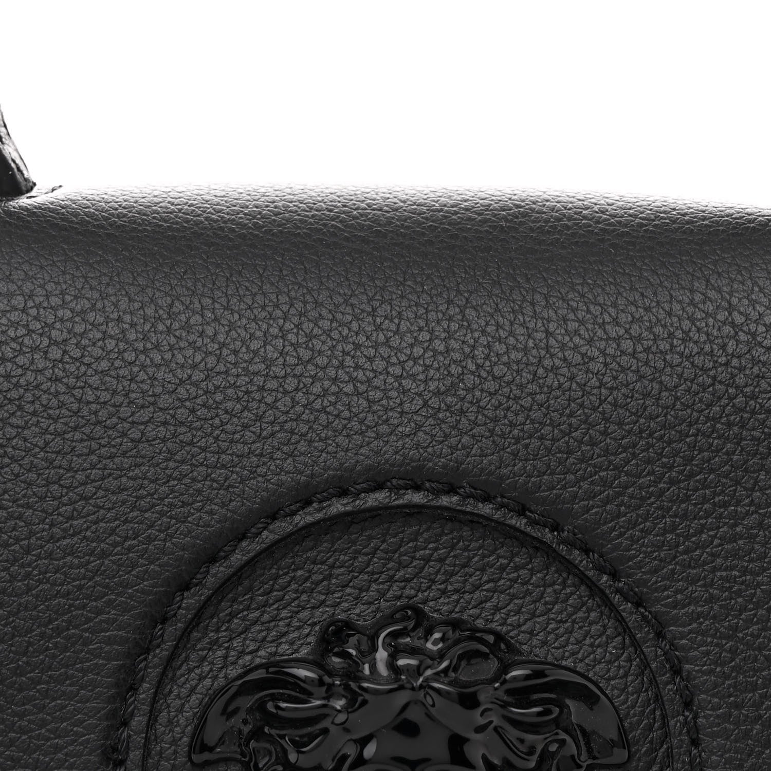 Versace Grained Calfskin Small La Medusa Top Handle Bag Black Lilac 8 of 11