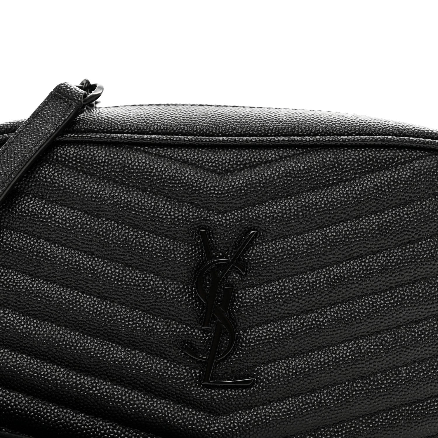 Saint Laurent Grain De Poudre Matelasse Monochrome Monogram Mini Lou Camera Bag Black 5 of 9