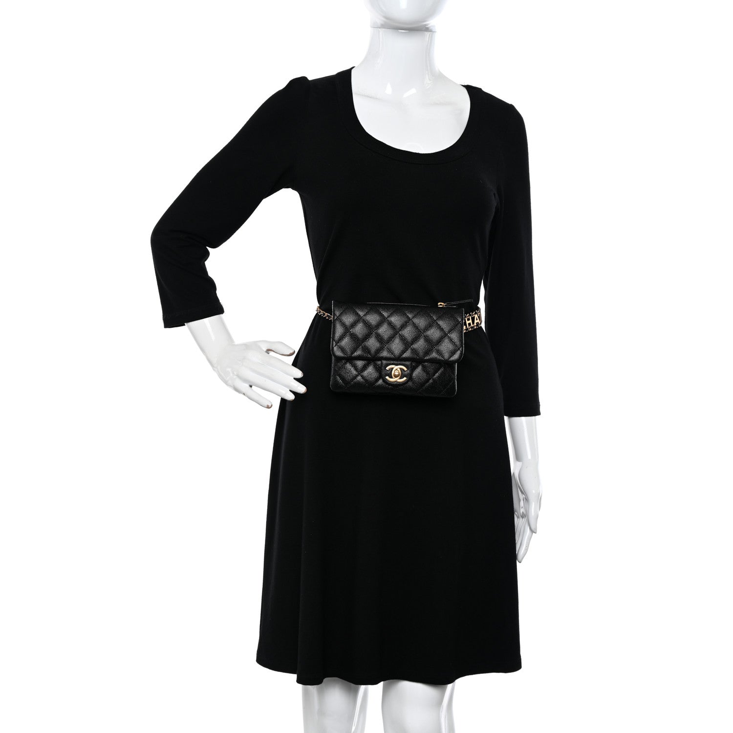 Chanel Shiny Caviar Pick Me Up Flap Belt Bag Black 2 of 11