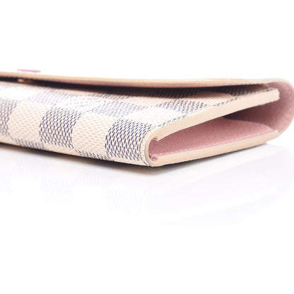 Louis Vuitton Damier Azur Emilie Wallet Rose Ballerine 10 of 12