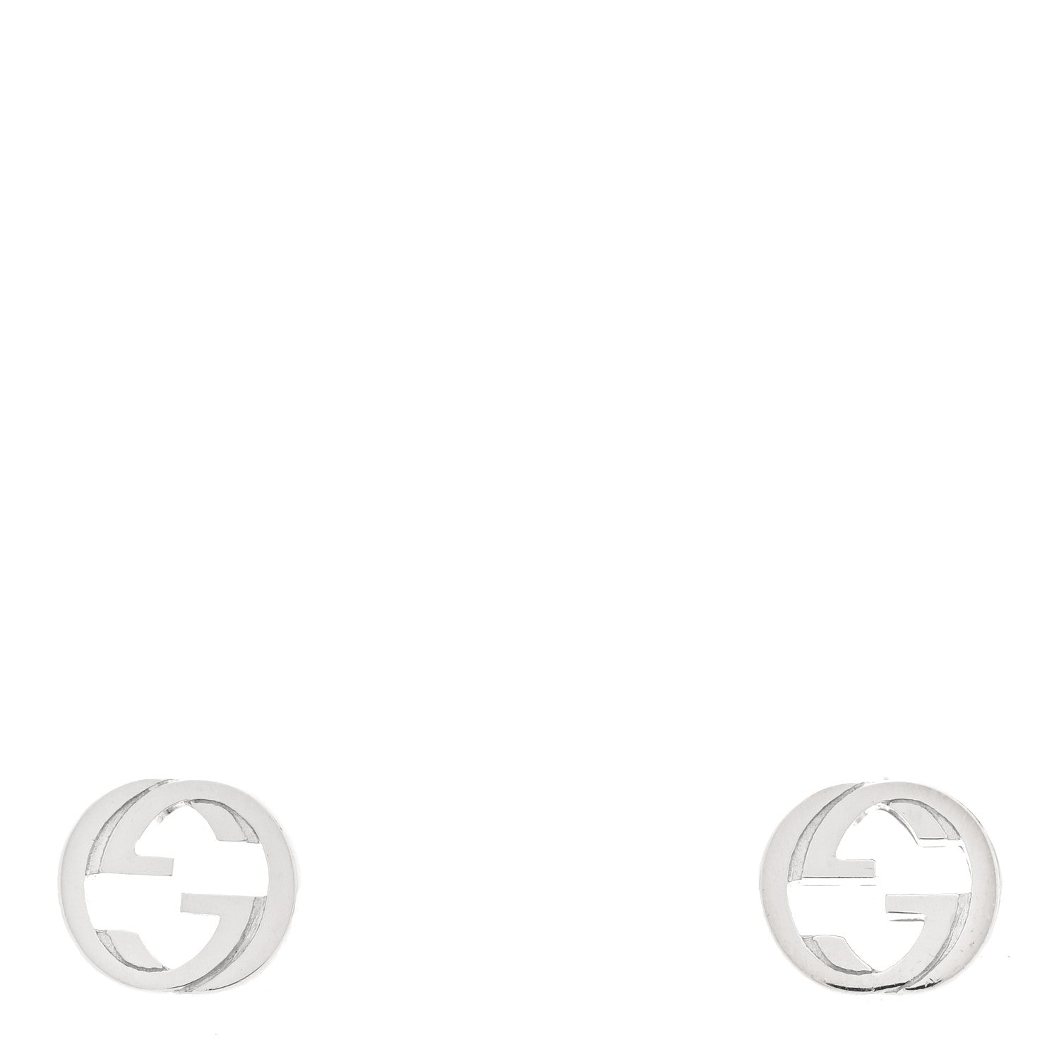 Gucci Sterling Silver Interlocking GG Stud Earrings 1 of 4