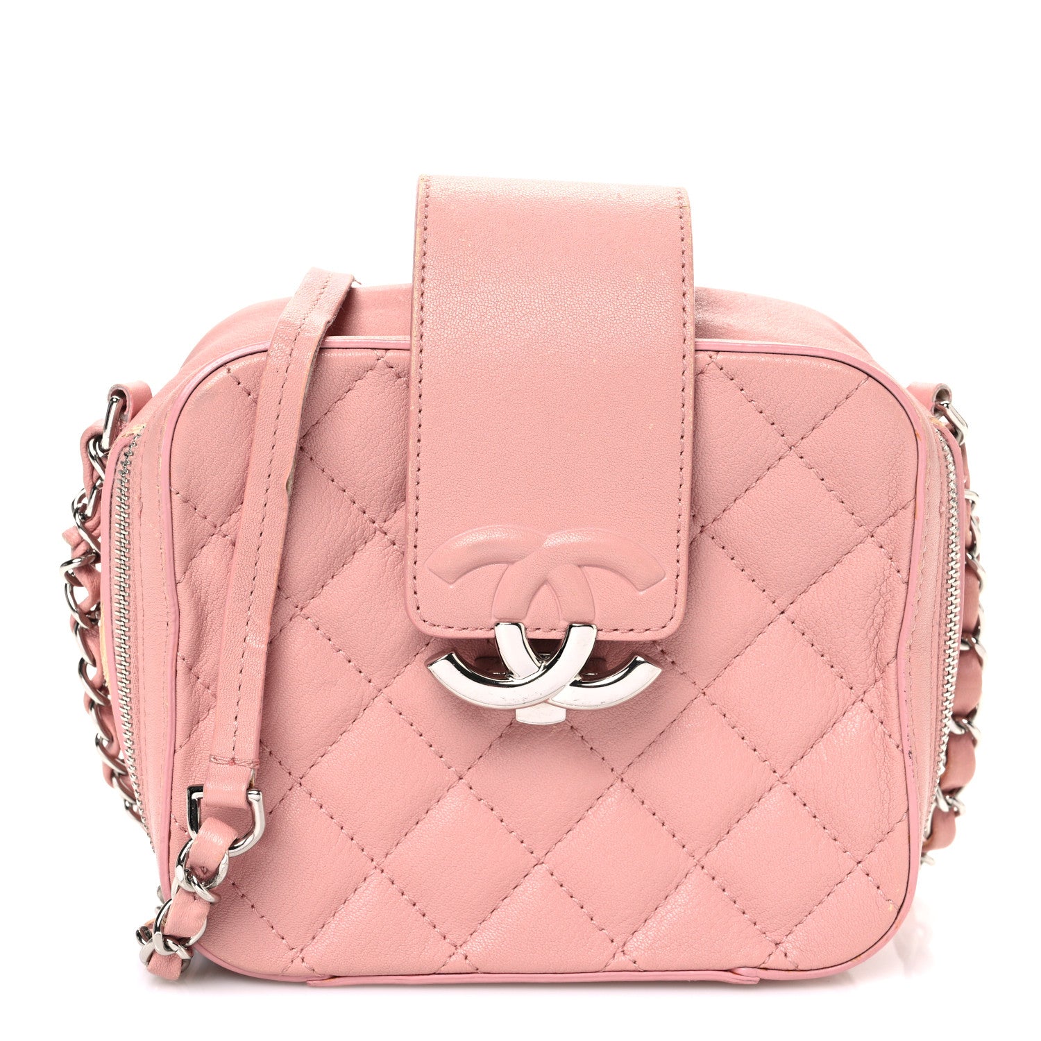 Chanel Lambskin Quilted Mini CC Box Camera Bag Pink 1 of 12