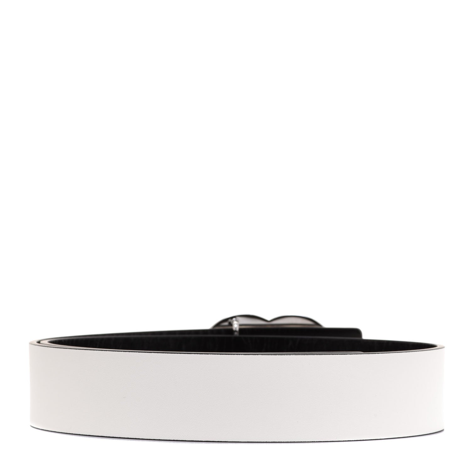 Chanel Calfskin CC Reversible Belt 75 Black White 2 of 6