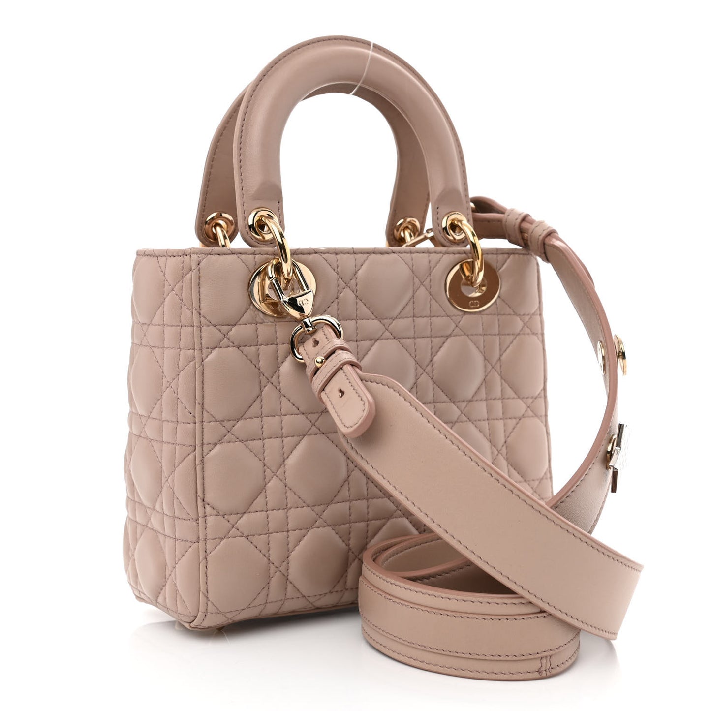 Lambskin Cannage Small Lucky Badges My Lady Dior Taupe