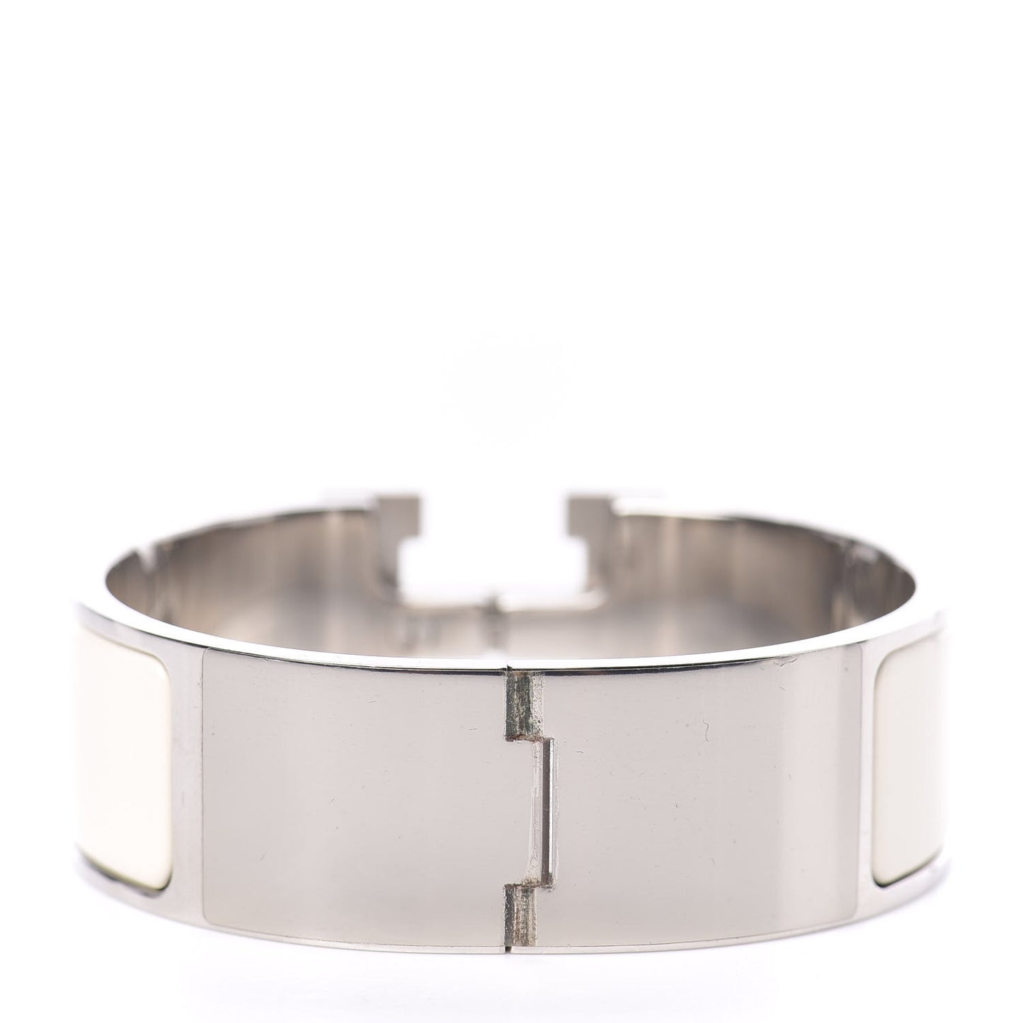 Enamel Wide Clic Clac H Bracelet PM White