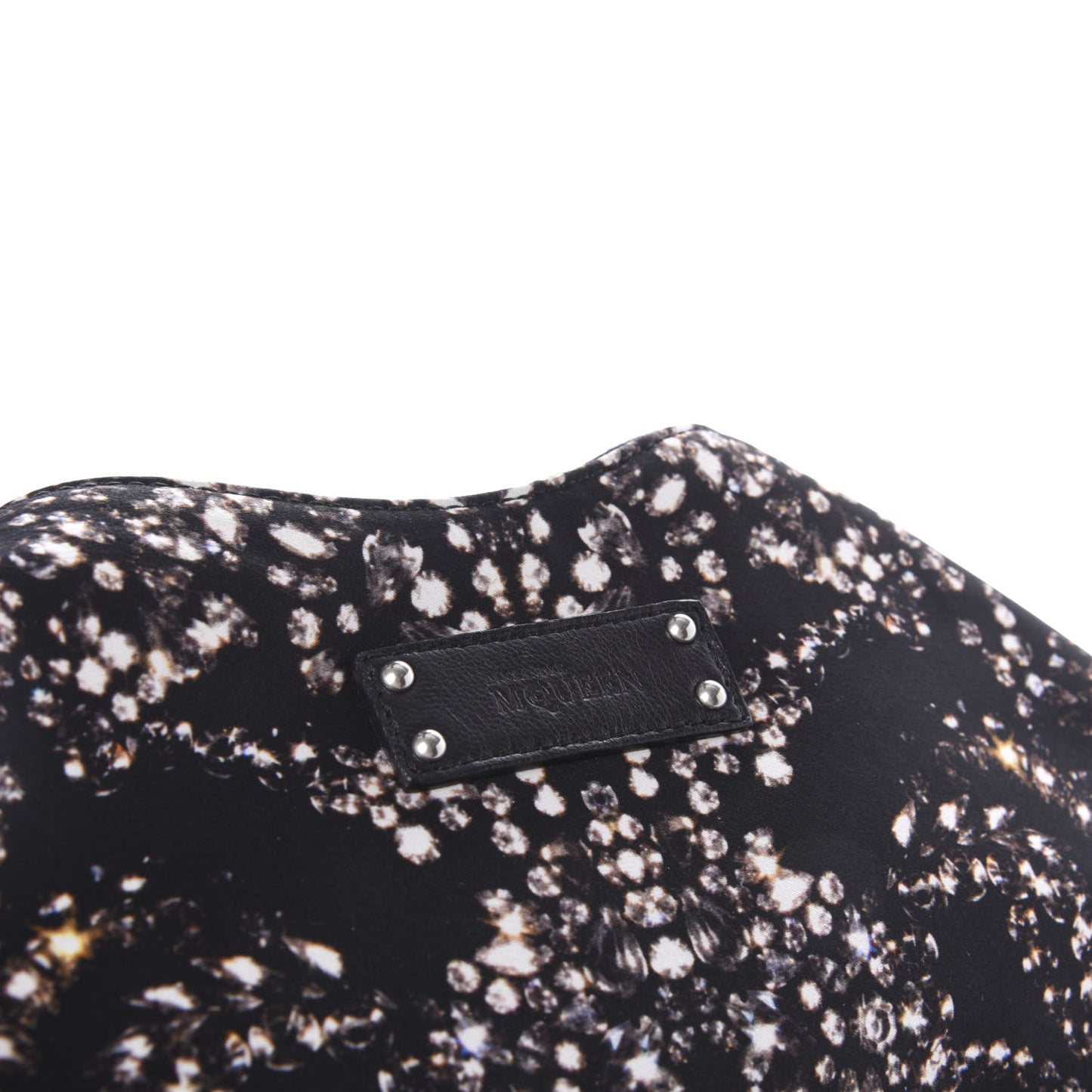 Silk Dandelion Print De Manta Clutch Black