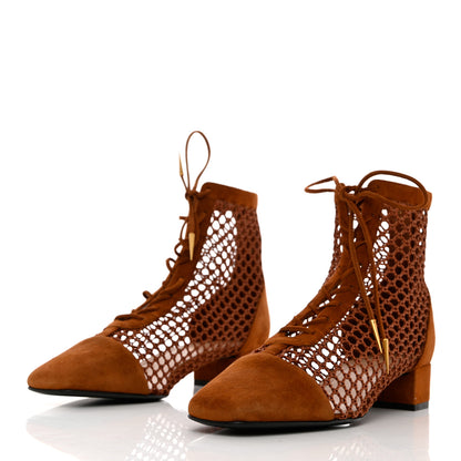 Christian Dior Suede Resille Naughtily-D 30mm Ankle Boots 40 Golden Brown 3 of 10